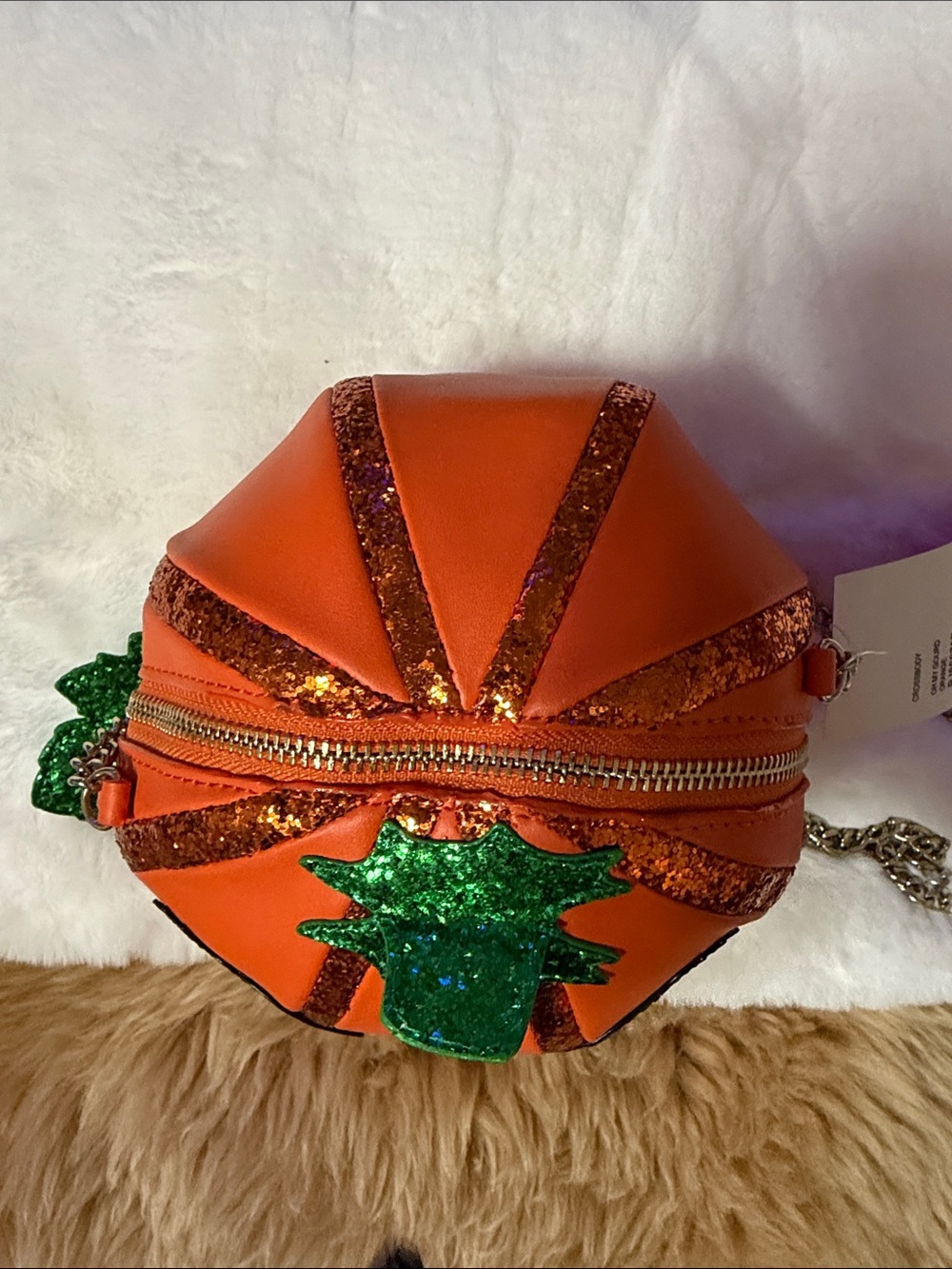 RARE Betsey Johnson 3D KITSCH Oh My Gourd PUMPKIN Crossbody Purse Bag Halloween - Picture 8 of 8